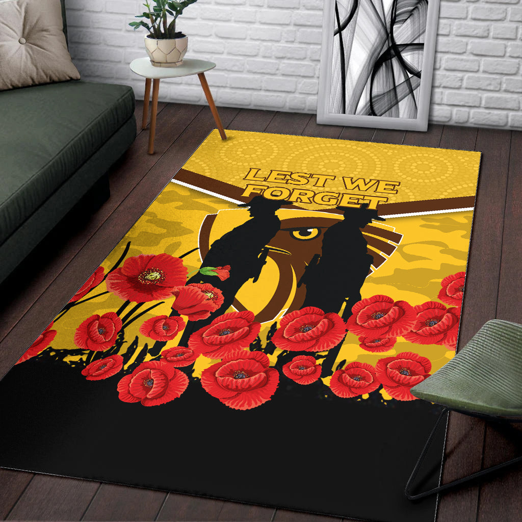 Hawks ANZAC Day Area Rug - Indigenous Art - - Vibe Hoodie Shop