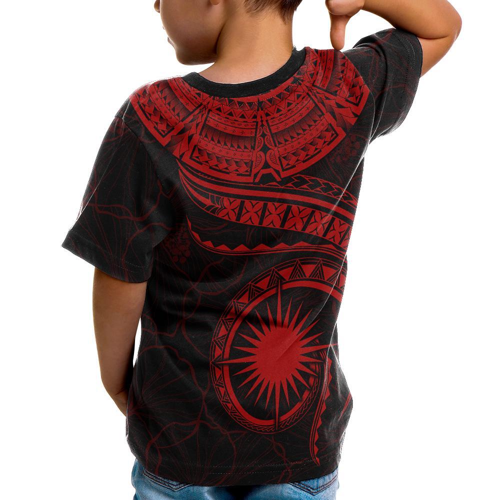 Marshall Islands Polynesian T shirt - Marshall Islands Waves (Red) - Vibe Hoodie Shop