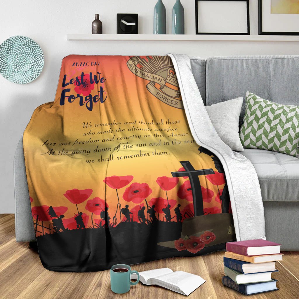 ANZAC Day Premium Blanket - Lest We Forget - Vibe Hoodie Shop