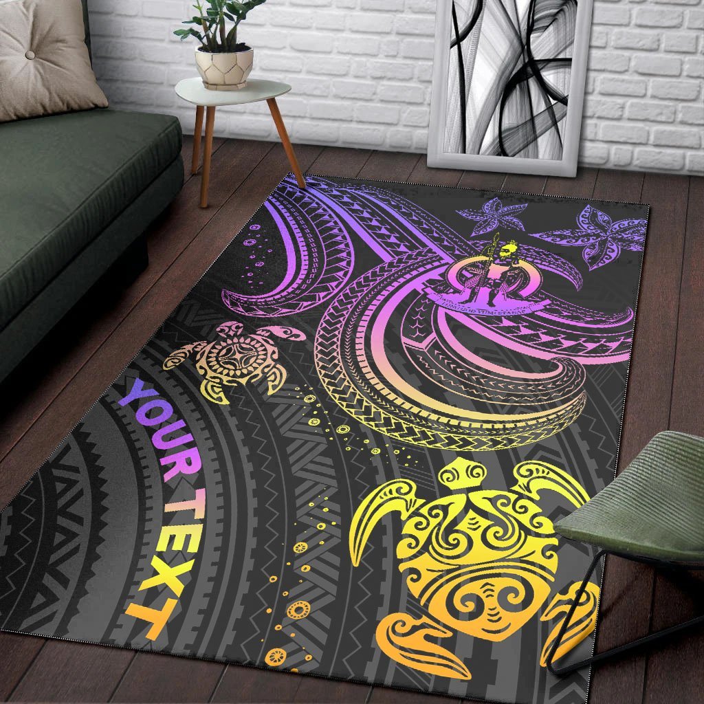 Vanuatu Custom Personalised Area Rug - Pink Turtle - Vibe Hoodie Shop