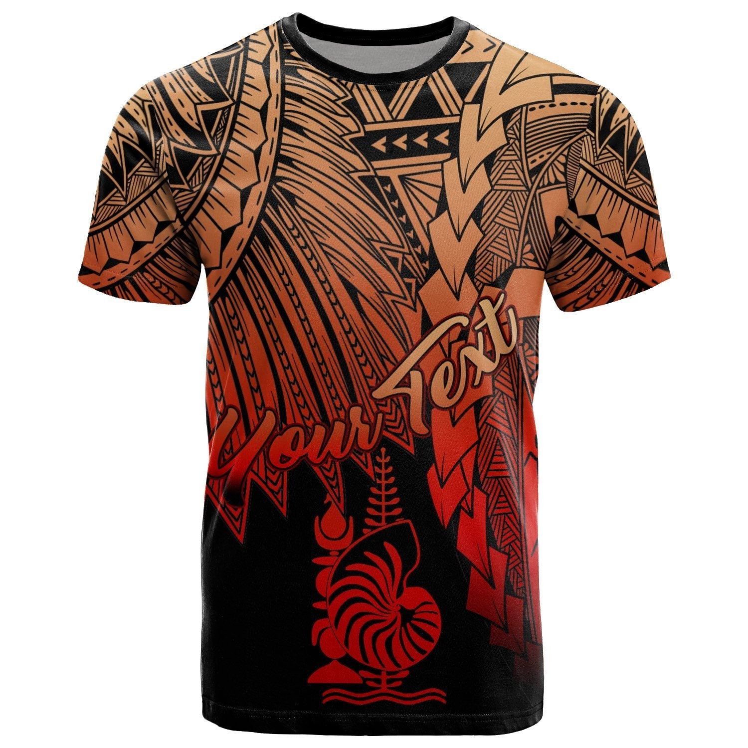 Niue Polynesian Custom Personalised T shirt - Tribal Wave Tattoo Red Ver 2 - Vibe Hoodie Shop