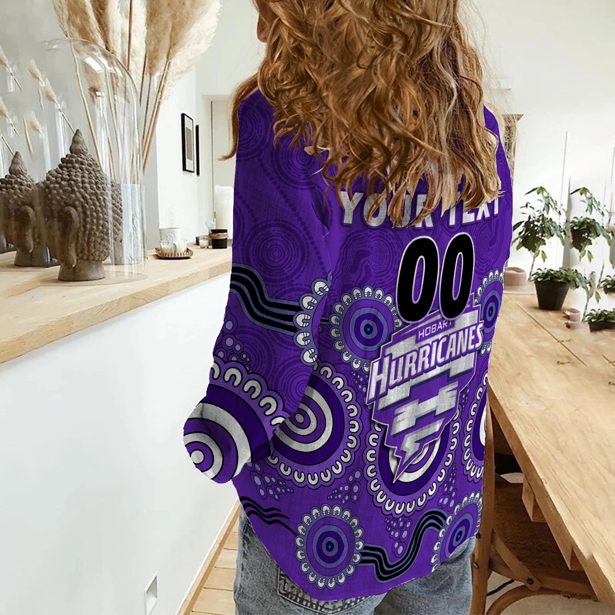 (Custom Personalised) Hobart Hurricanes Aboriginal Cricket 2022 Women Casual Shirt - - Vibe Hoodie Shop