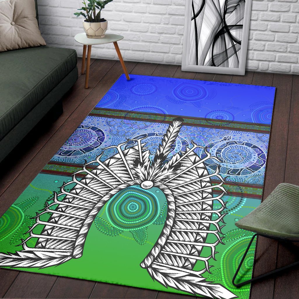 Area Rug - Turtle With Dhari Mask Snake Patterns - - Vibe Hoodie Shop