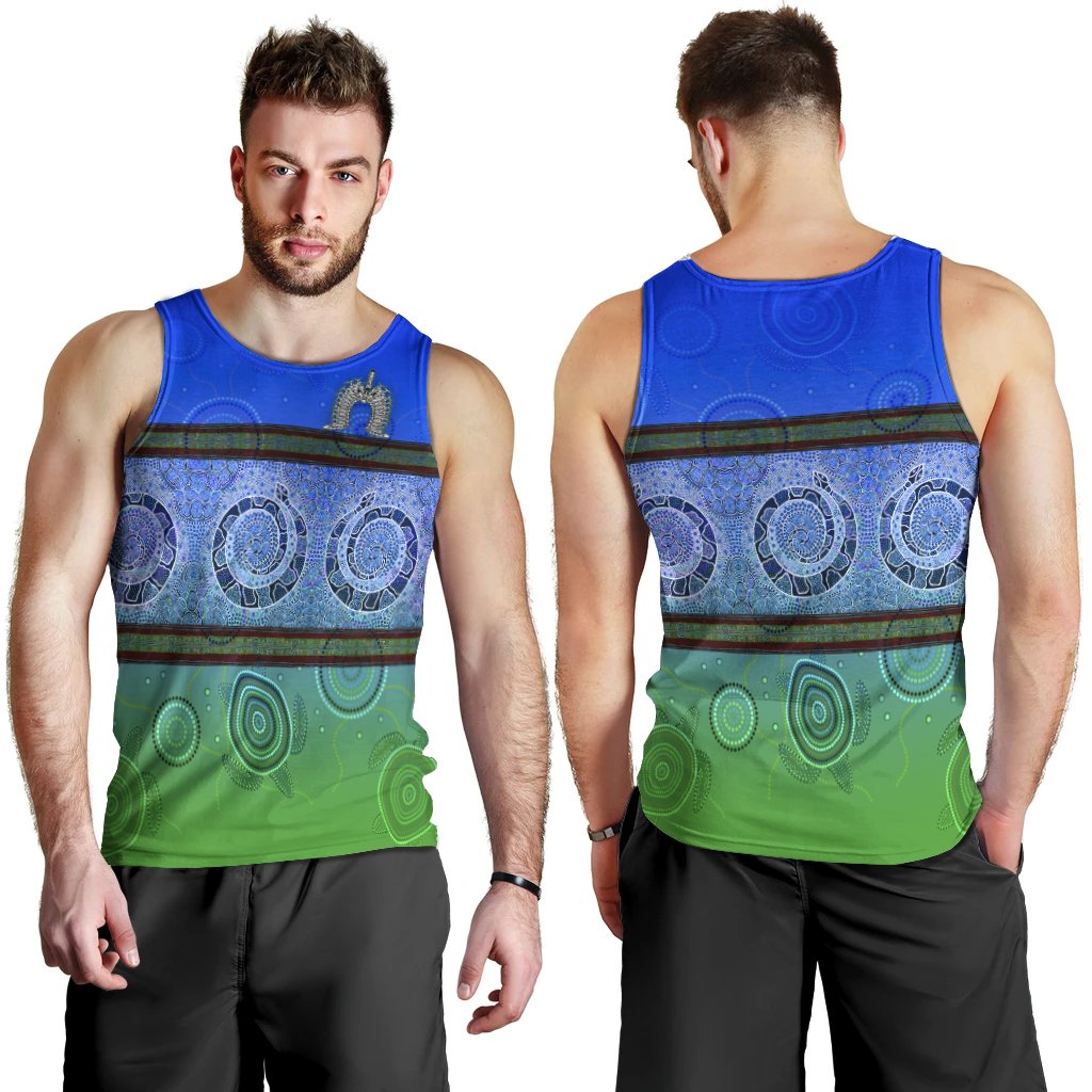 Men Tank Top - Turtle With Dhari Mask Snake Patterns - Vibe Hoodie Shop