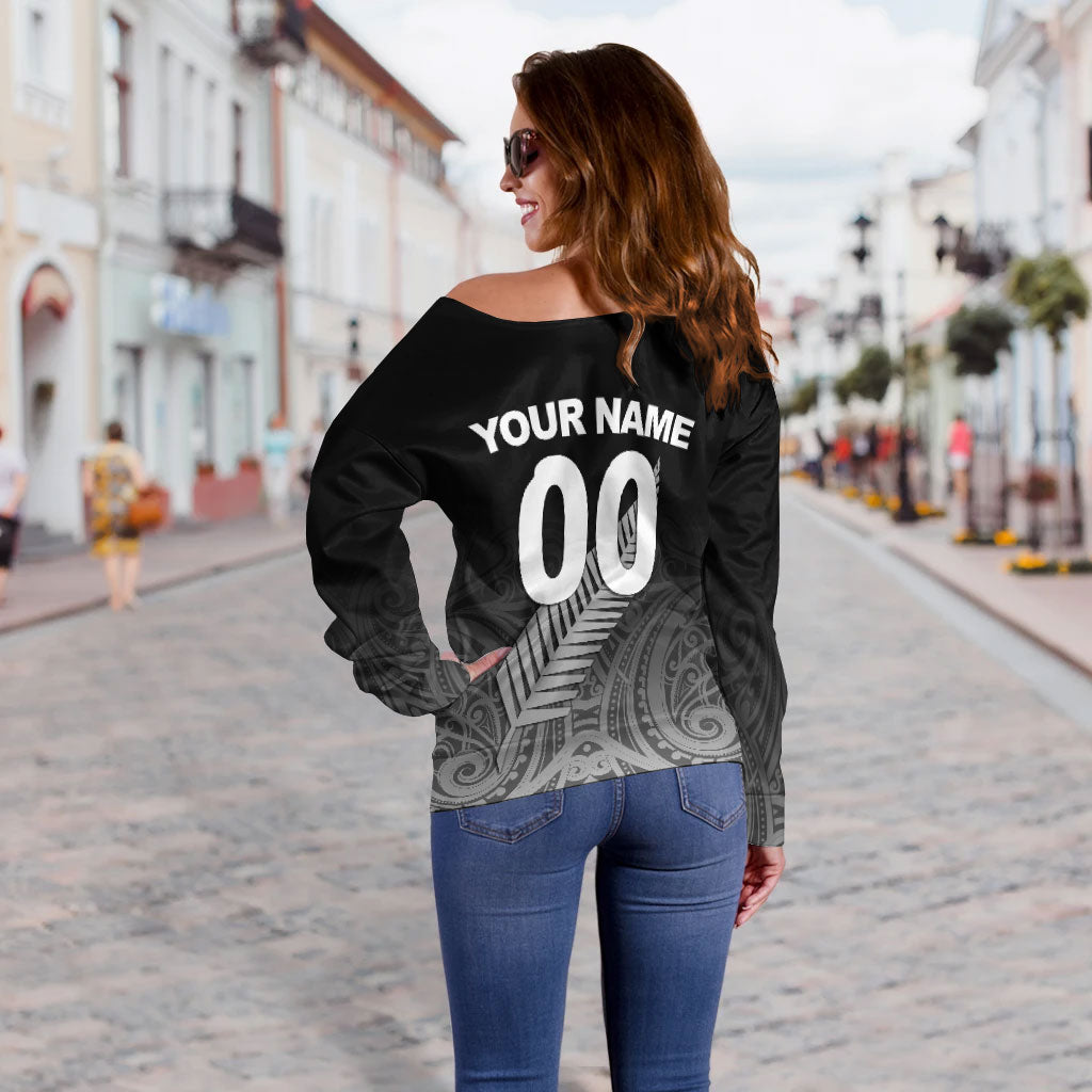 (Custom Personalised) New Zealand Rugby Women Off Shoulder Sweater - Maori Tribal - - Vibe Hoodie Shop