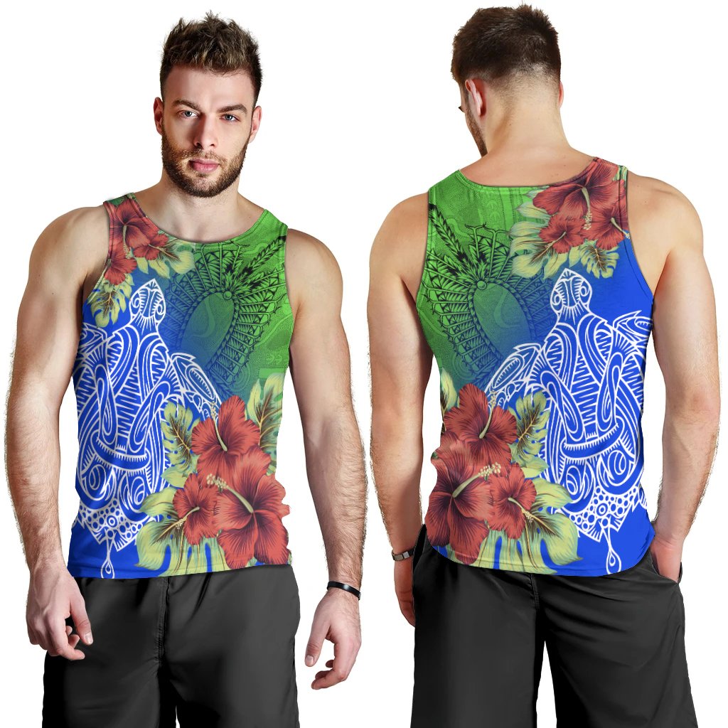 Torres Strait Islanders Men's Tank Top - Ocean Hibiscus - Vibe Hoodie Shop