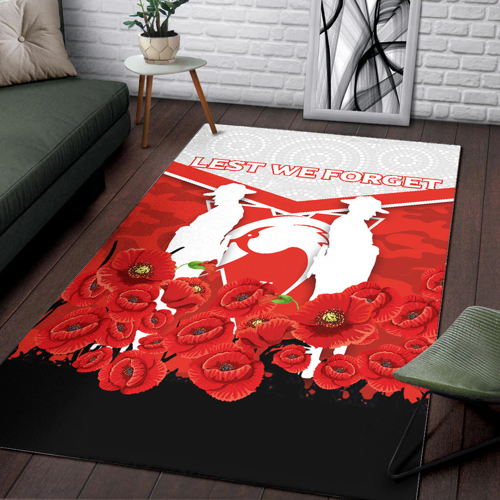 Sydney Swans ANZAC Day Indigenous Art Area Rug - - Vibe Hoodie Shop