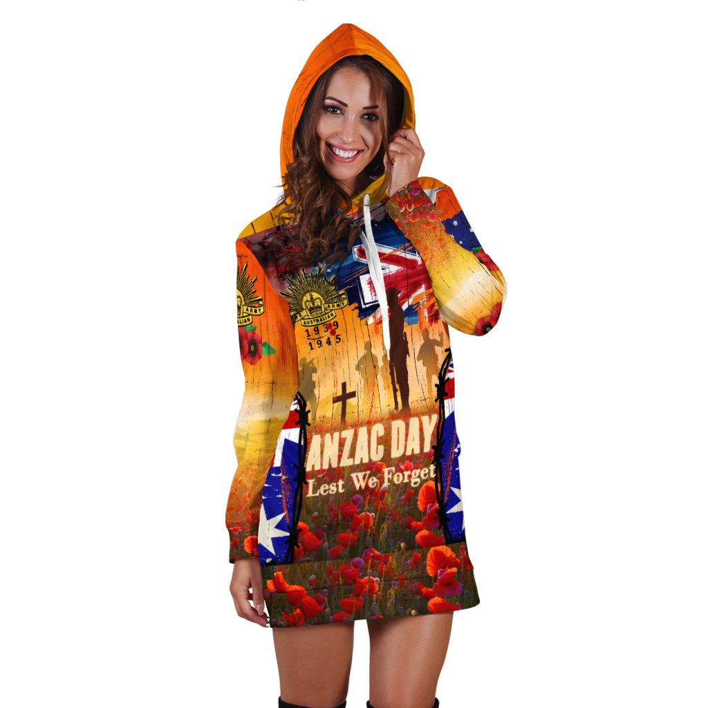Australia ANZAC Day 2021 Hoodie Dress - ANZAC Day Commemoration 1939 - 1945 - Vibe Hoodie Shop