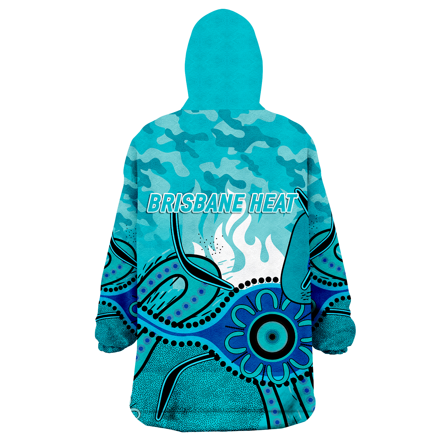 Brisbane Heat Cricket ANZAC Day Aboriginal Wearable Blanket Hoodie - - Vibe Hoodie Shop