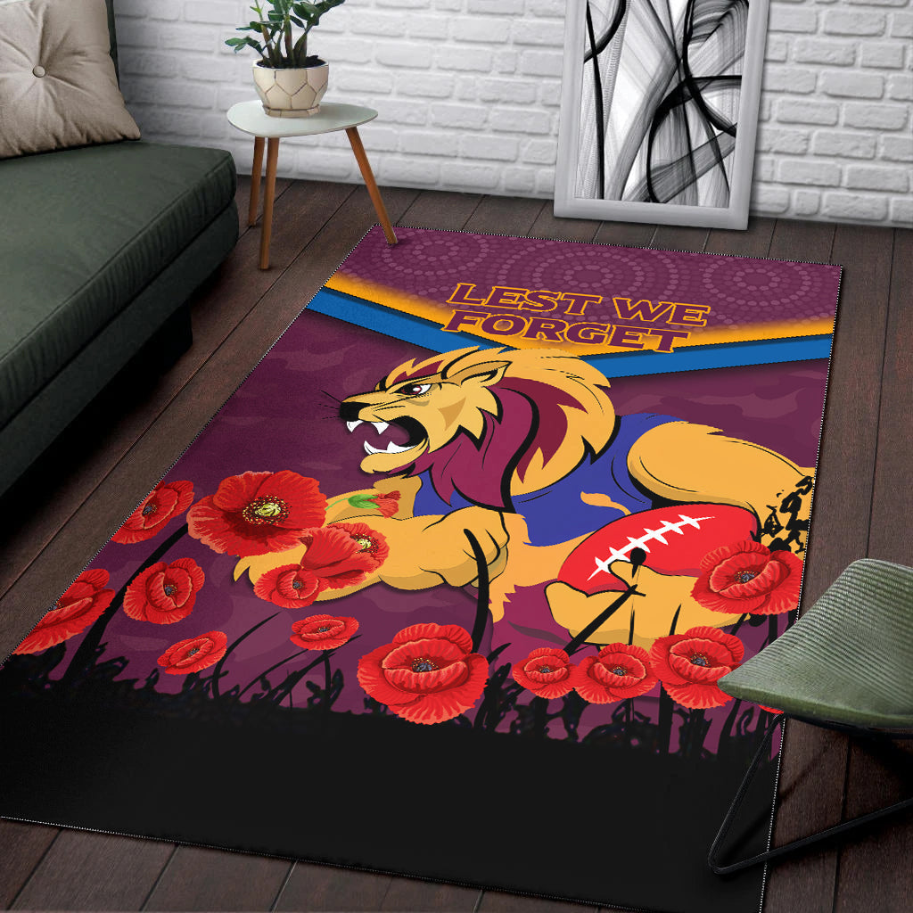 Brisbane Lions ANZAC Day Area Rug - Indigenous Art - - Vibe Hoodie Shop