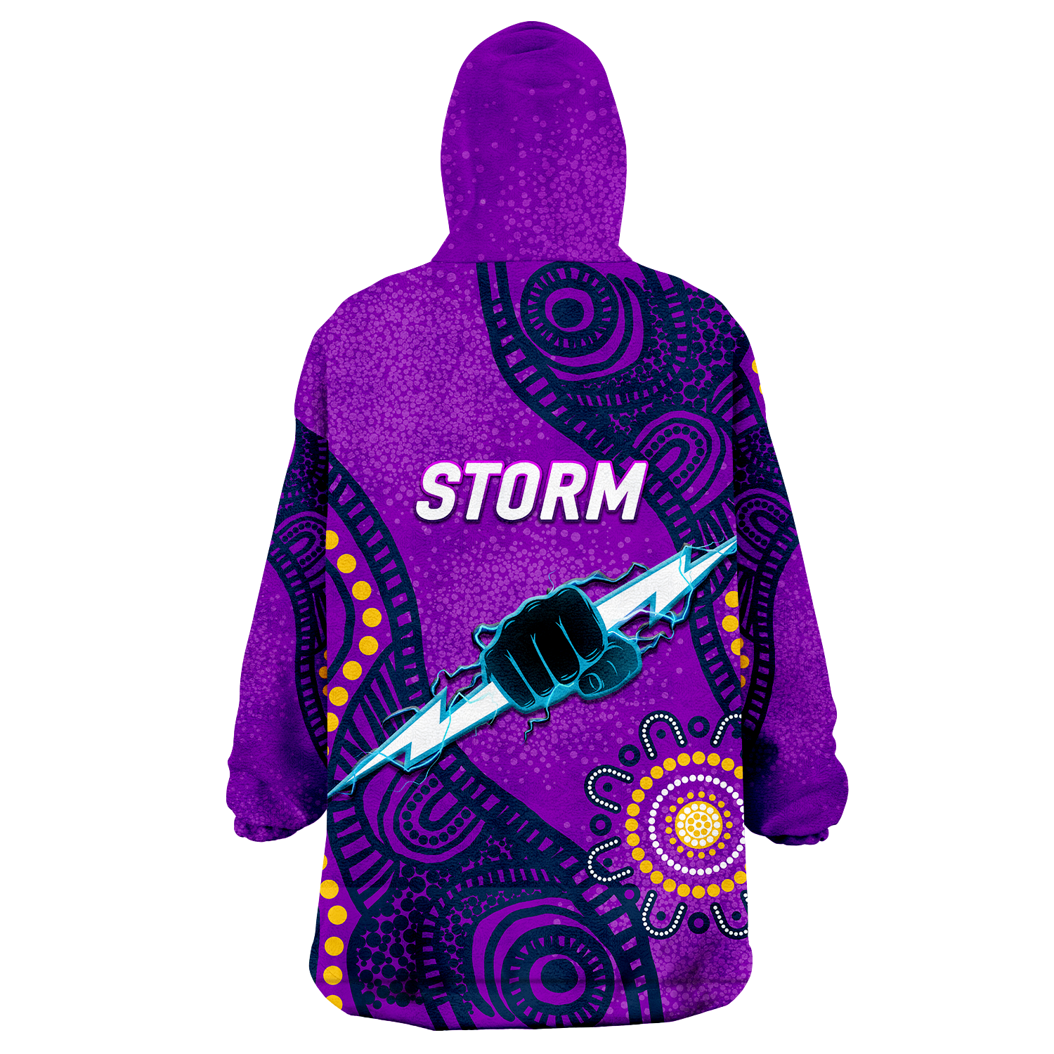 Storm Rugby 2022 Aboriginal Art Wearable Blanket Hoodie - - Vibe Hoodie Shop