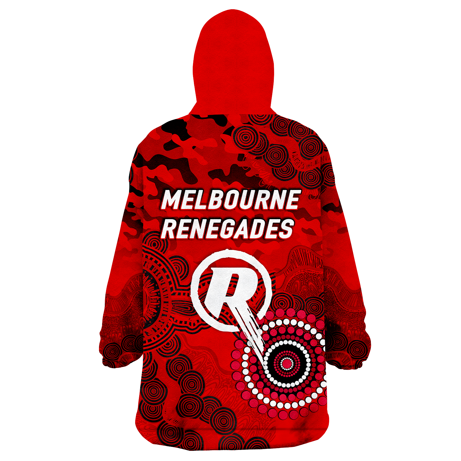 Melbourne Renegades ANZAC Day Aboriginal Wearable Blanket Hoodie - - Vibe Hoodie Shop