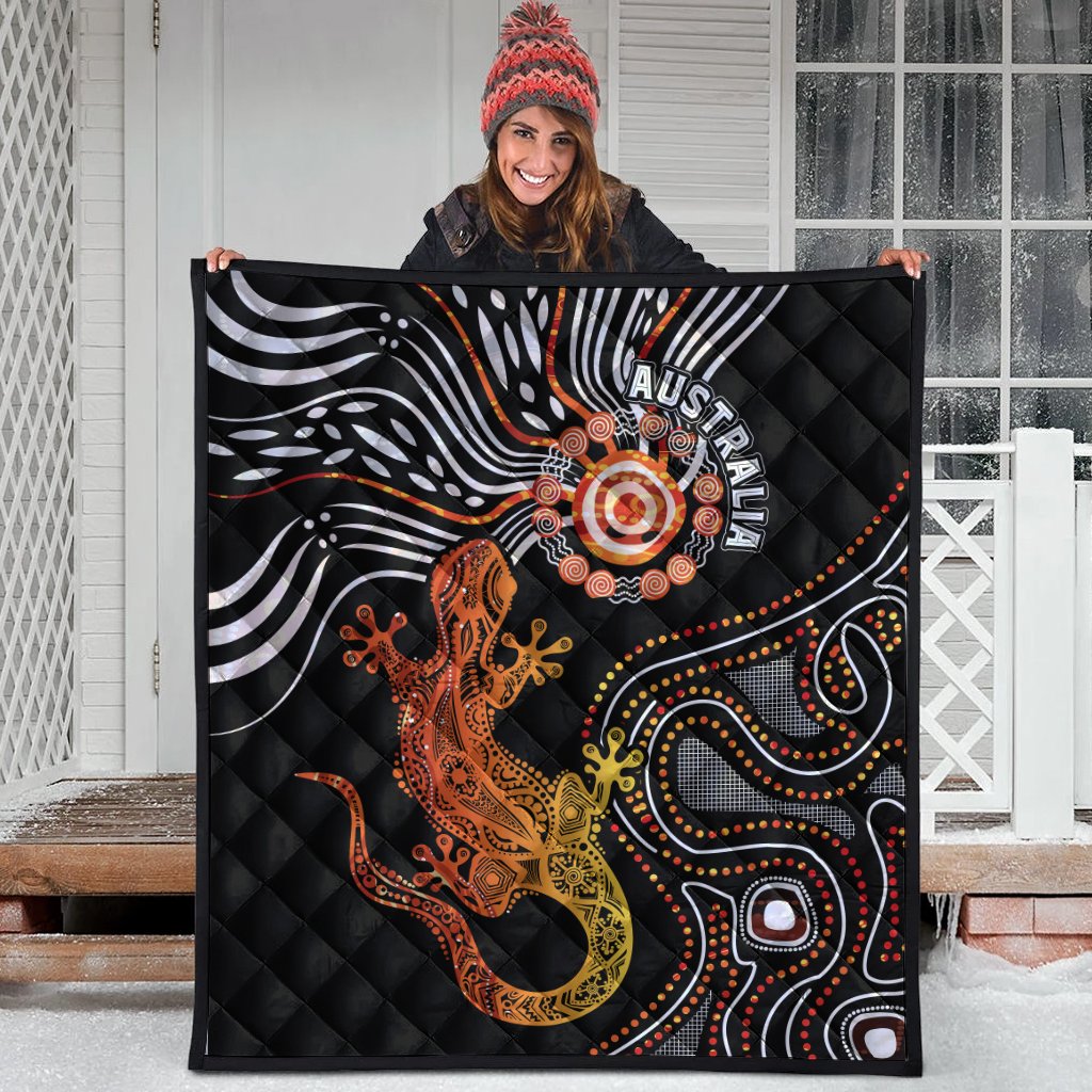 Aboriginal Premium Quilt - Lizard Sunshine - Vibe Hoodie Shop