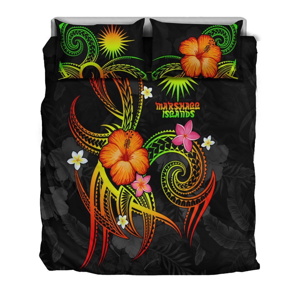 Marshall Islands Polynesian Bedding Set - Legend of Marshall Islands (Reggae) - Vibe Hoodie Shop