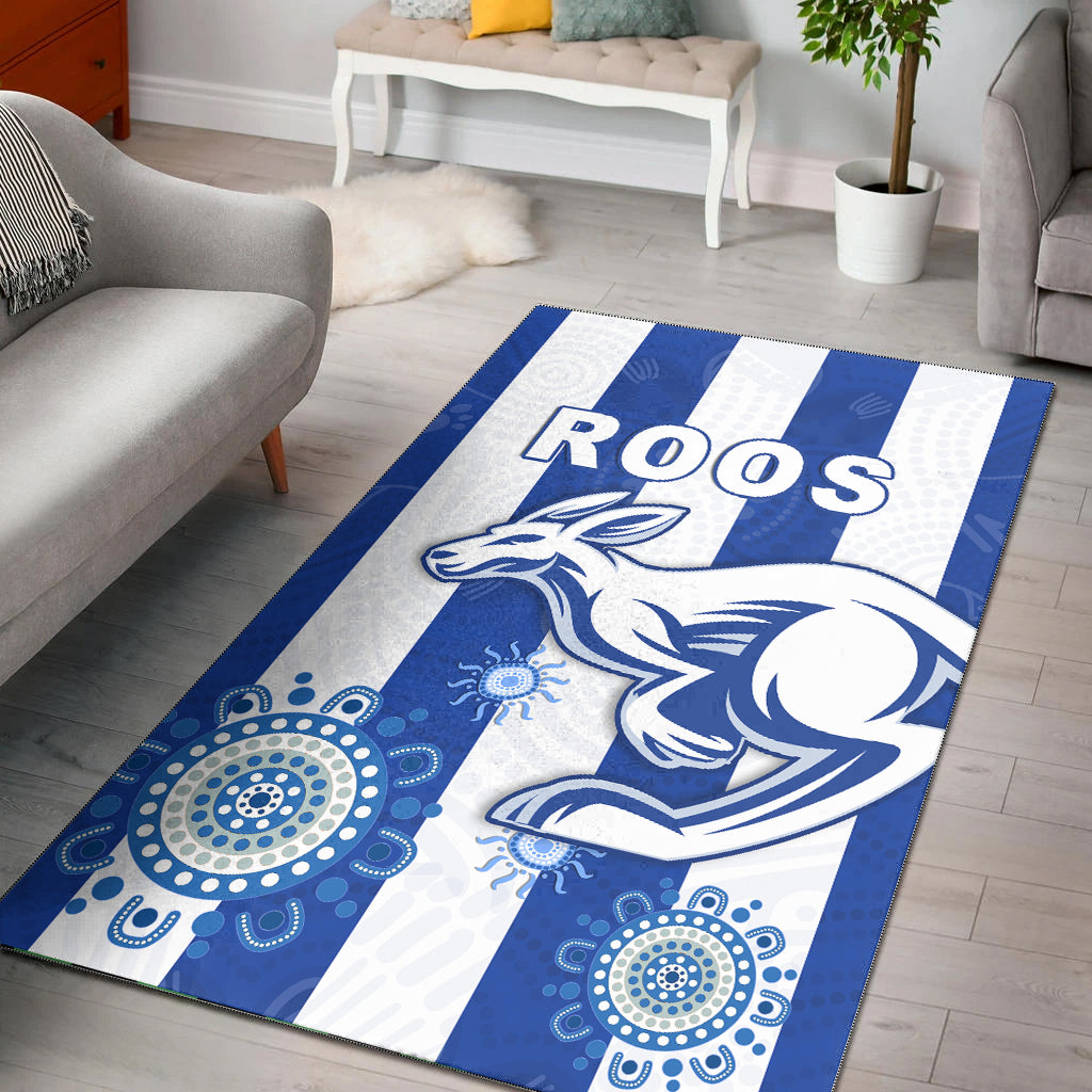 Roos Football North Melbourne Area Rug Simple Indigenous - Vibe Hoodie Shop