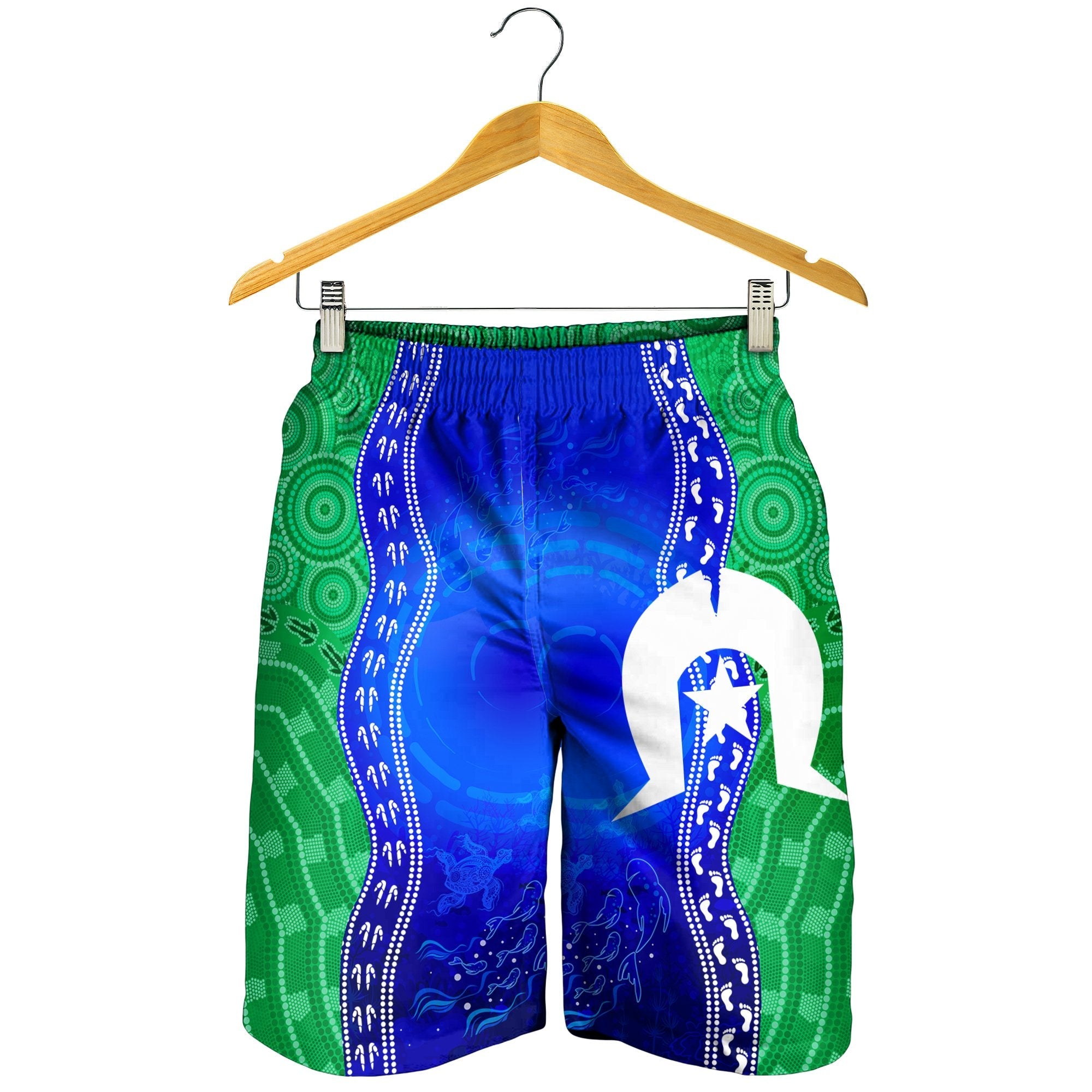 Torres Strait Islanders Men's Shorts - Torres Symbol With Aboriginal Patterns - Vibe Hoodie Shop