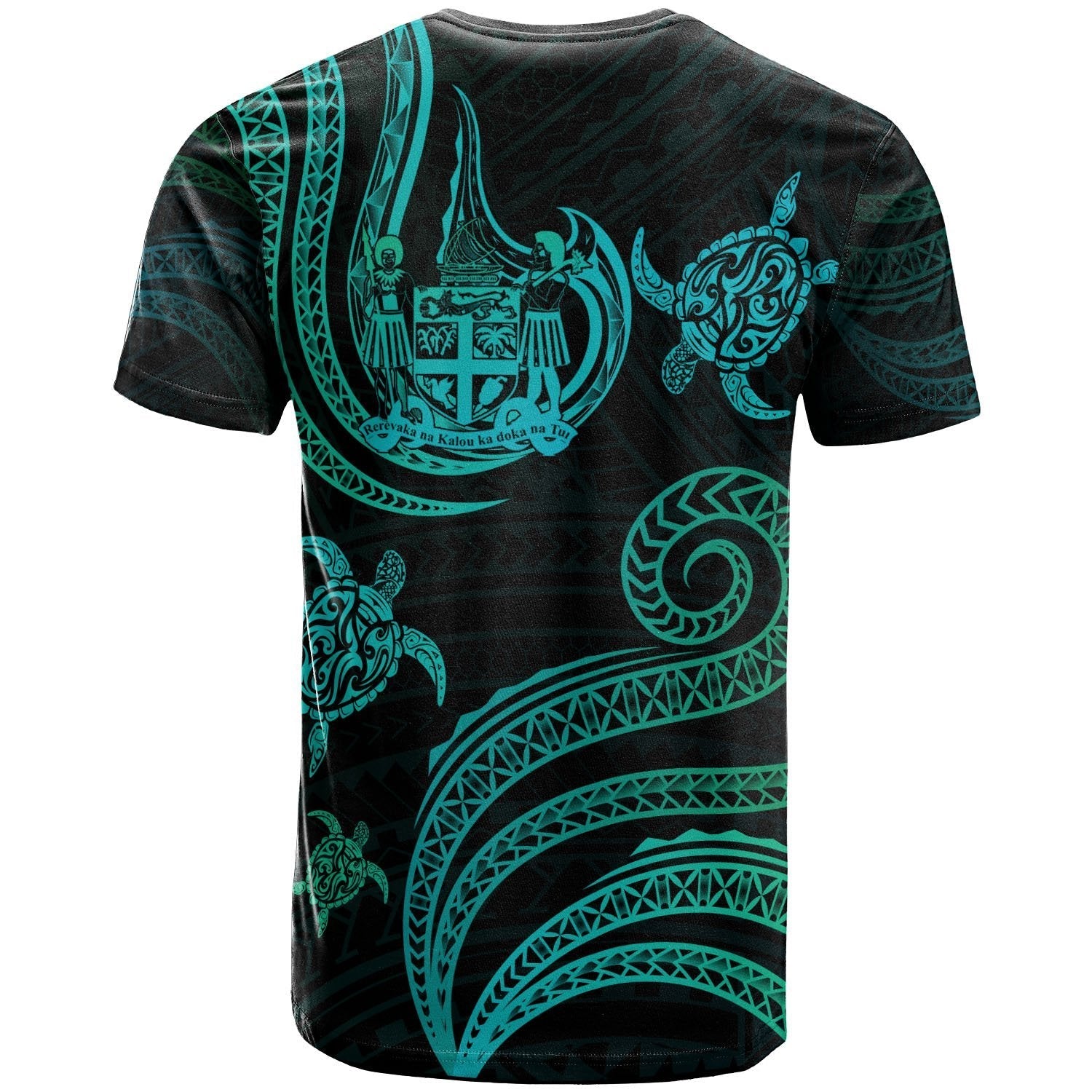 Fiji Personalised Custom T shirt - Polynesian Turtle With Pattern - Vibe Hoodie Shop