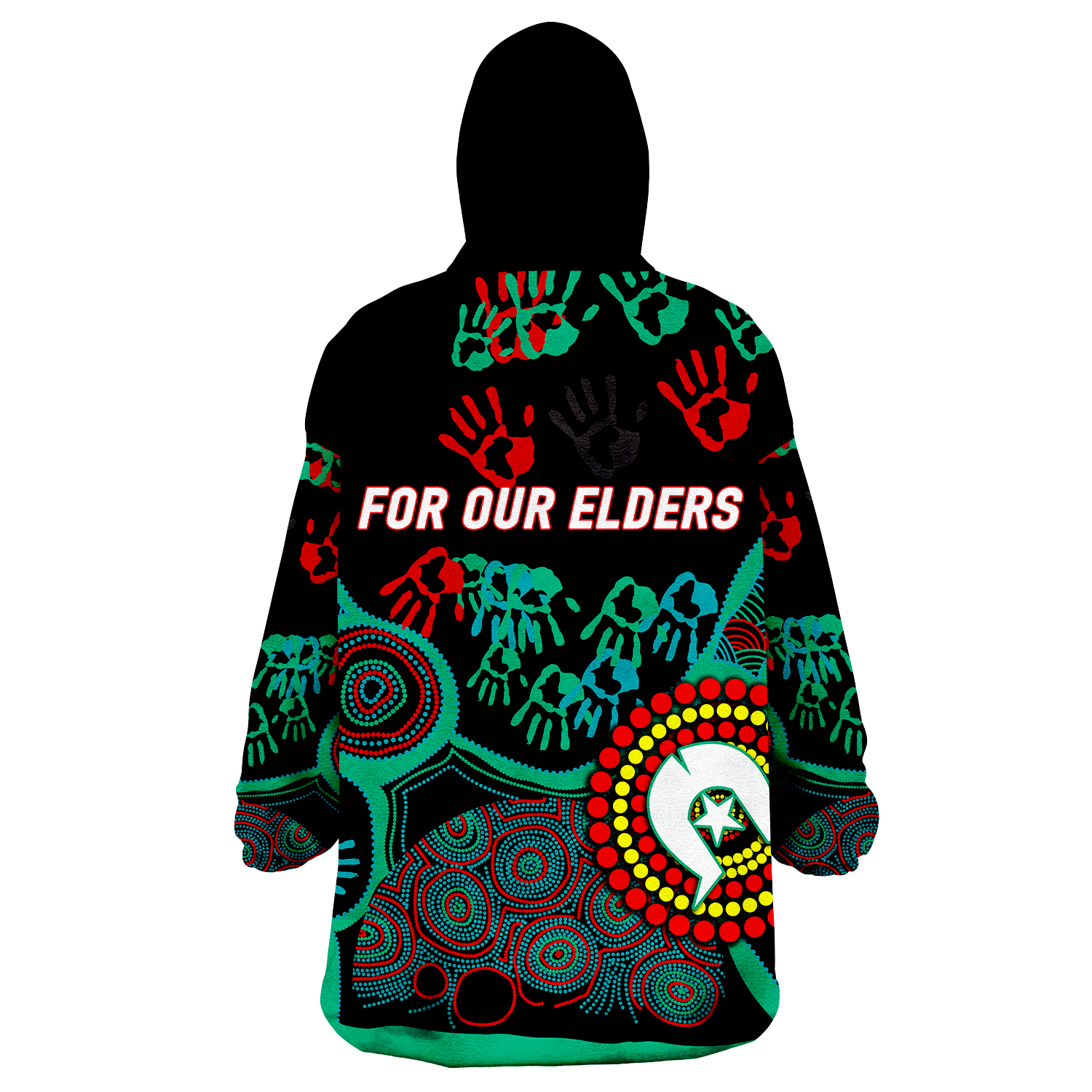 NAIDOC Week 2023 Aboriginal Art For Our Elders Wearable Blanket Hoodie - - Vibe Hoodie Shop