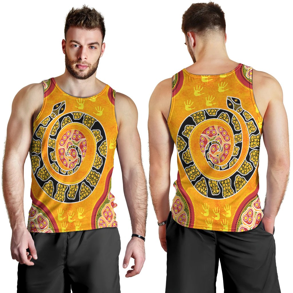 Men Tank Top - Aboriginal Unique Style Snake Orange Color 2021 - Vibe Hoodie Shop