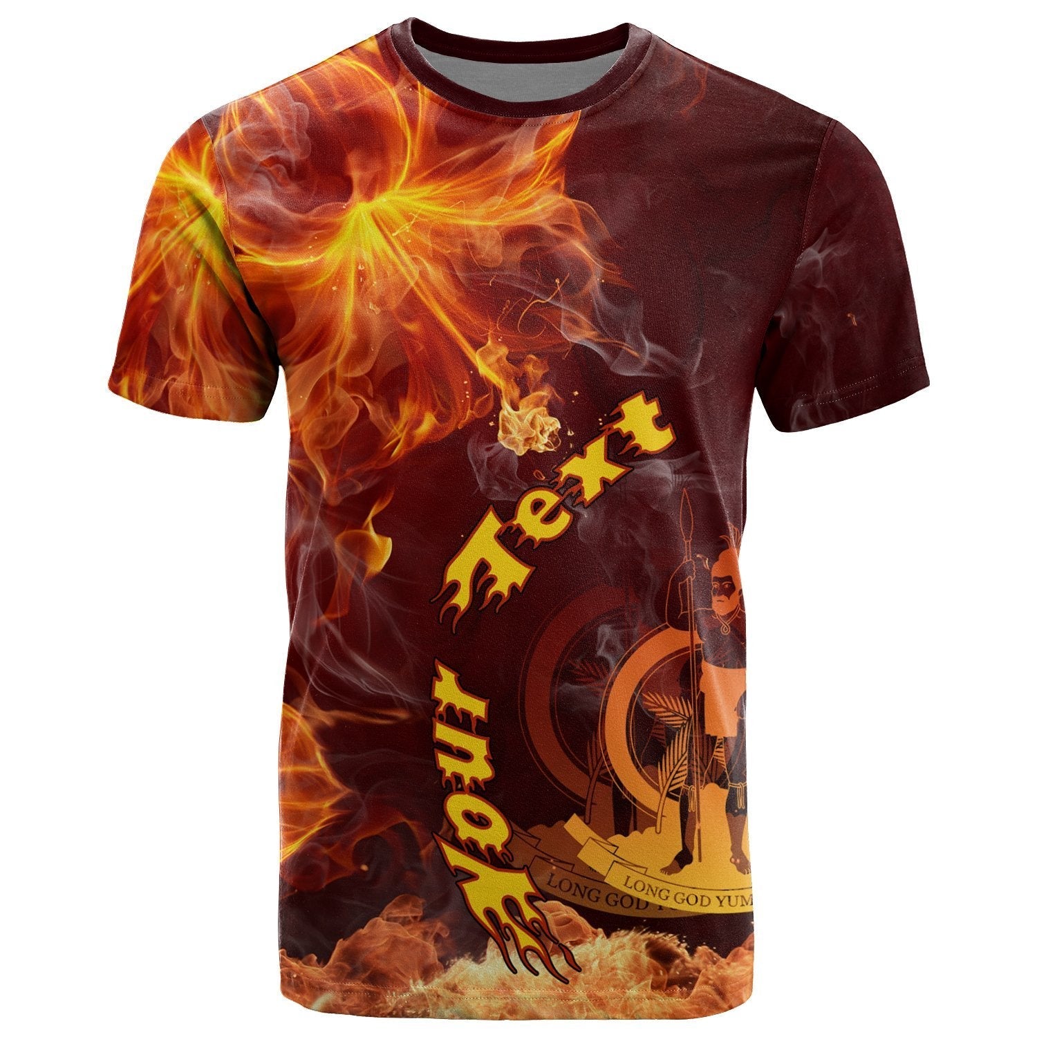 Vanuatu Polynesian Custom Personalised T - Shirt - Fire Hibiscus - Vibe Hoodie Shop