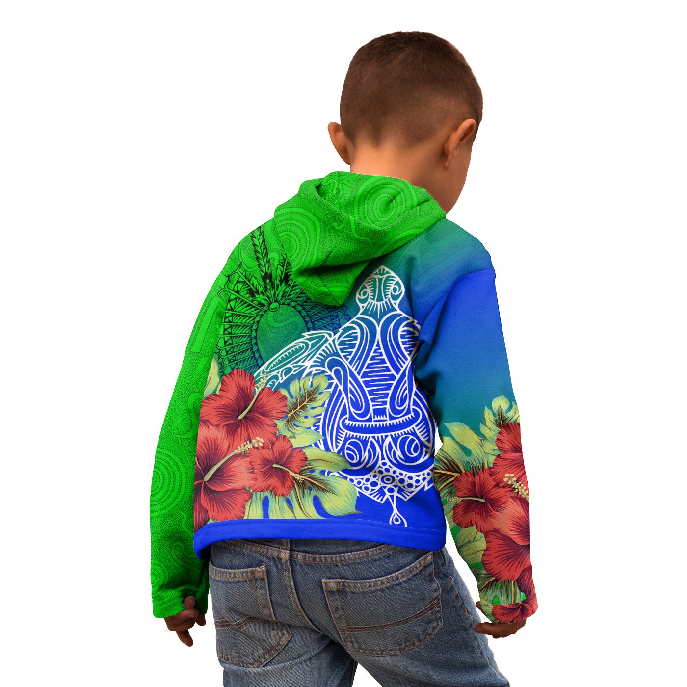 Torres Strait Islanders Hoodie Kids - Ocean Hibiscus - Vibe Hoodie Shop