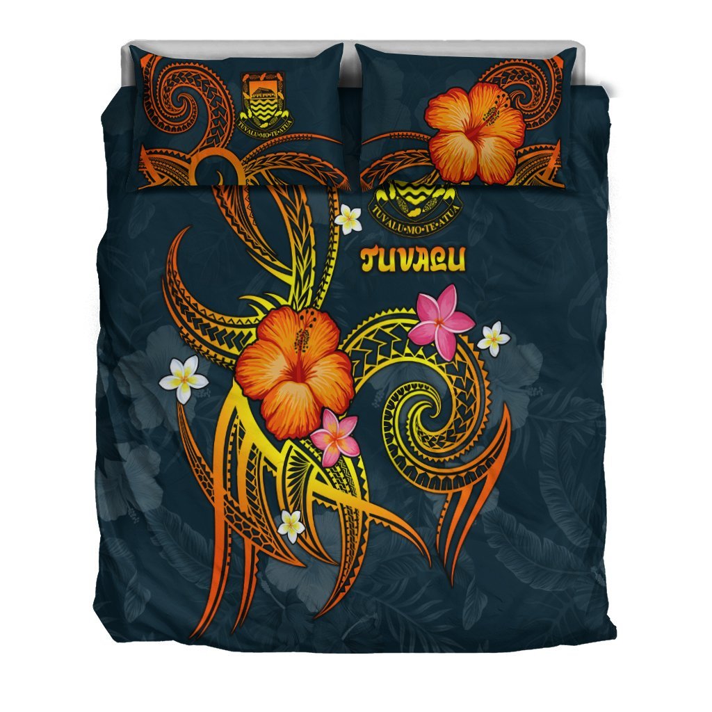Tuvalu Polynesian Bedding Set - Legend of Tuvalu (Blue) - Vibe Hoodie Shop