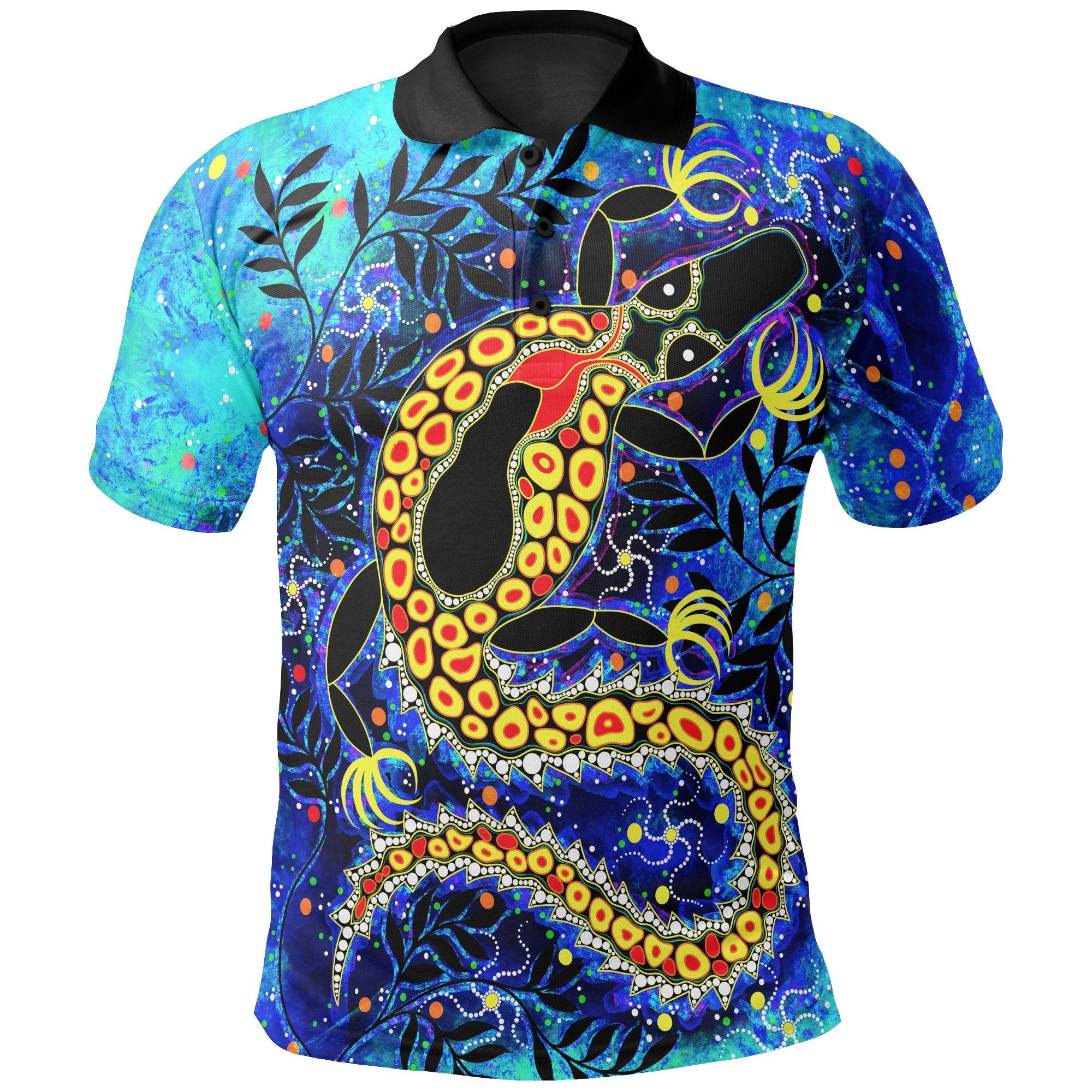 Aboriginal Polo Shirt - Indigenous Crocodile - Vibe Hoodie Shop