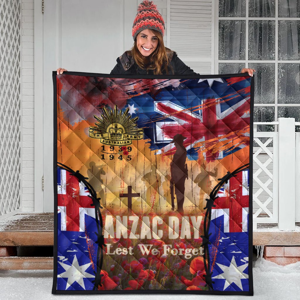 Australia ANZAC Day 2021 Premium Quilt - ANZAC Day Commemoration 1939 - 1945 - Vibe Hoodie Shop