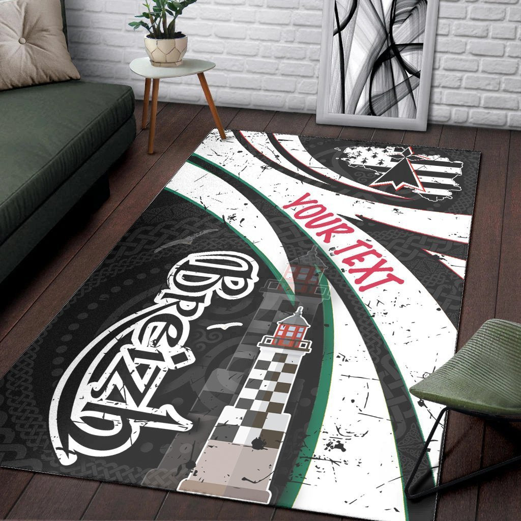 Brittany Lighthouse Personalised Area Rug - Brittany Celtic Heritage Grunge Style - Vibe Hoodie Shop