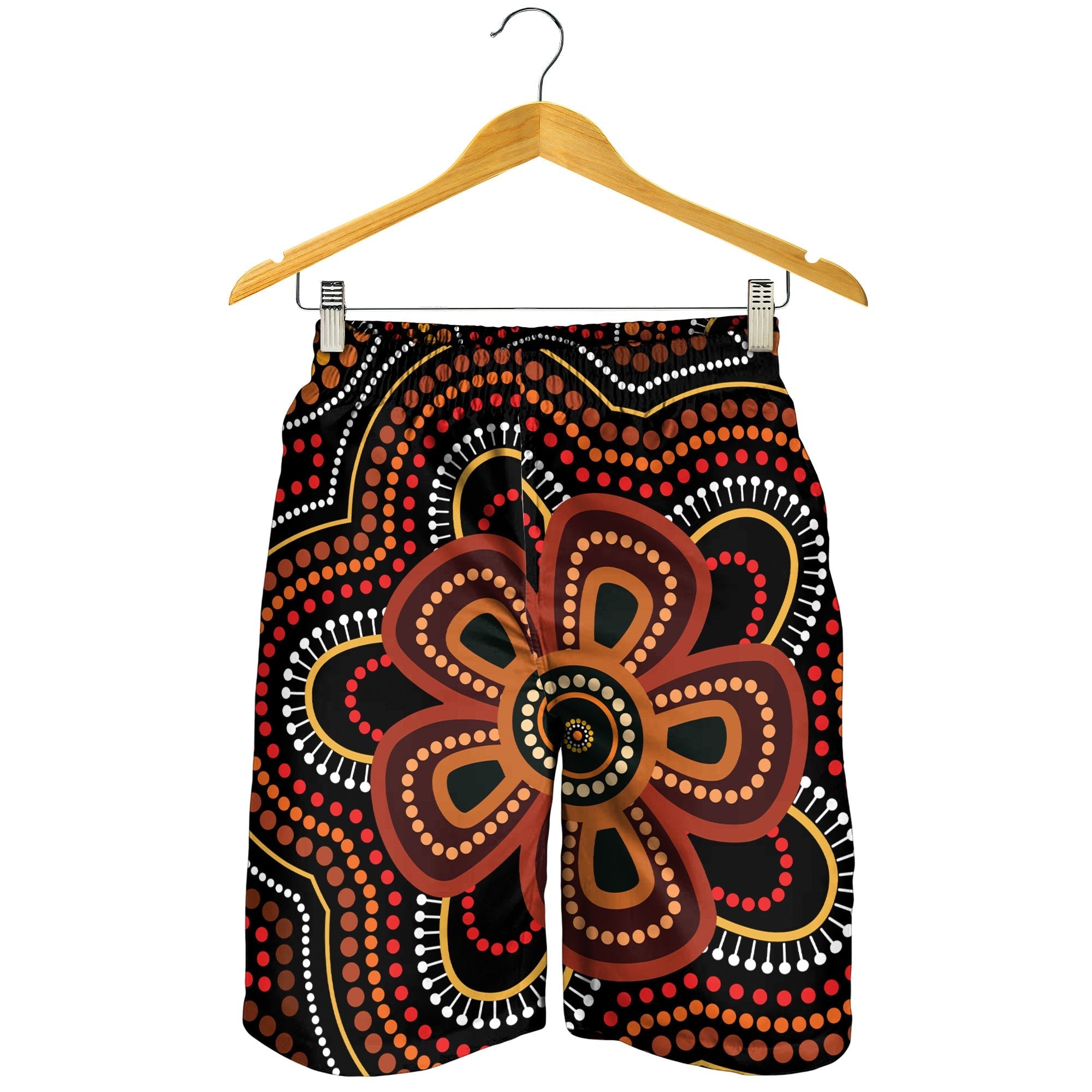 ABoriginal Men Shorts - Aboriginal Dot Painting Flowers Style Ver02 - Vibe Hoodie Shop