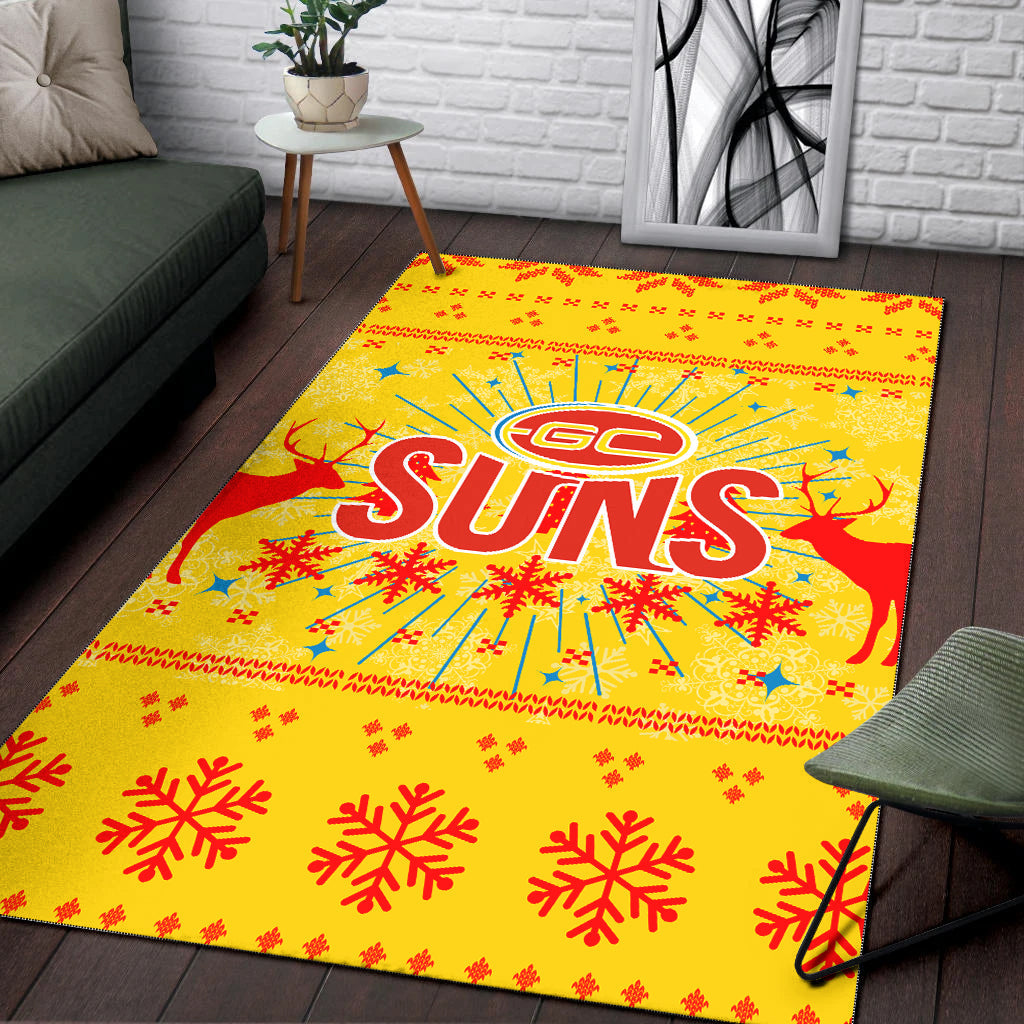 Gold Coast Suns Area Rug - Christmas Ugly Style - - Vibe Hoodie Shop