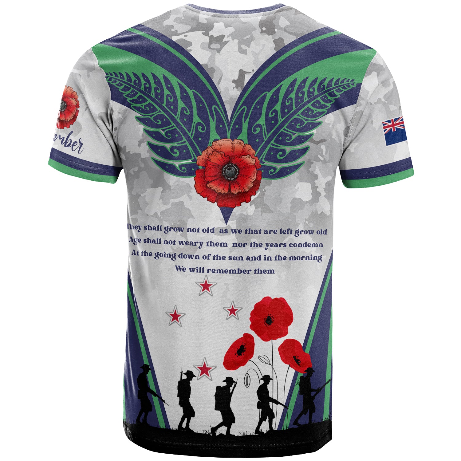 New Zealand Anzac Custom T-shirt - We Will Remember Them T-shirt - Vibe Hoodie Shop