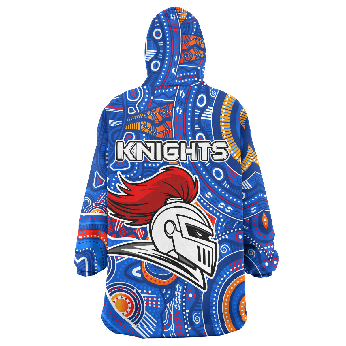 Kinghts Rugby Snug Hoodie - Custom Indigenous Knights Footprint (Blue) Wearable Blanket Hoodie RLT14 - Vibe Hoodie Shop