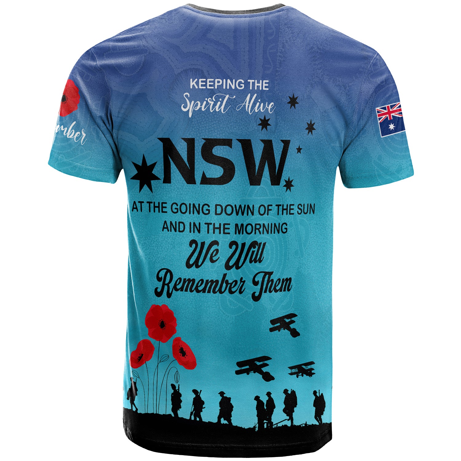 Australia New South Wales Anzac Custom T-shirt - Keeping the Spirit Alive T-shirt - Vibe Hoodie Shop