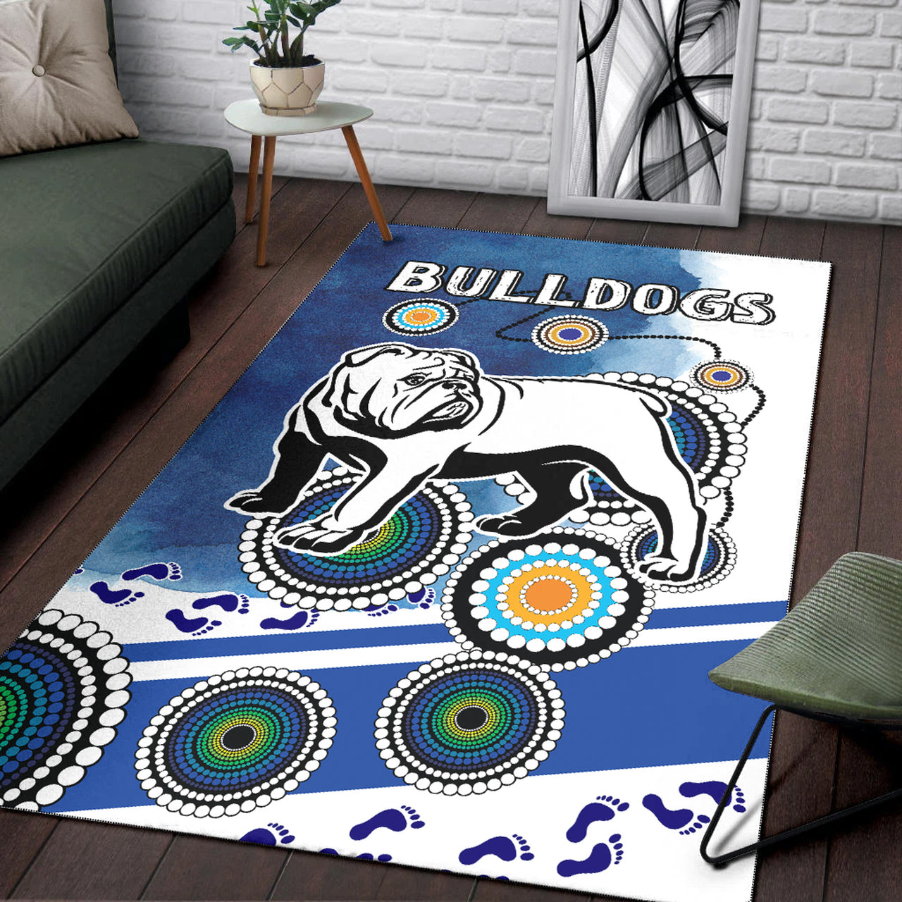 Bulldogs Rugby Area Rug - Custom Indigenous Bulldogs Area Rug RLT13 - Vibe Hoodie Shop