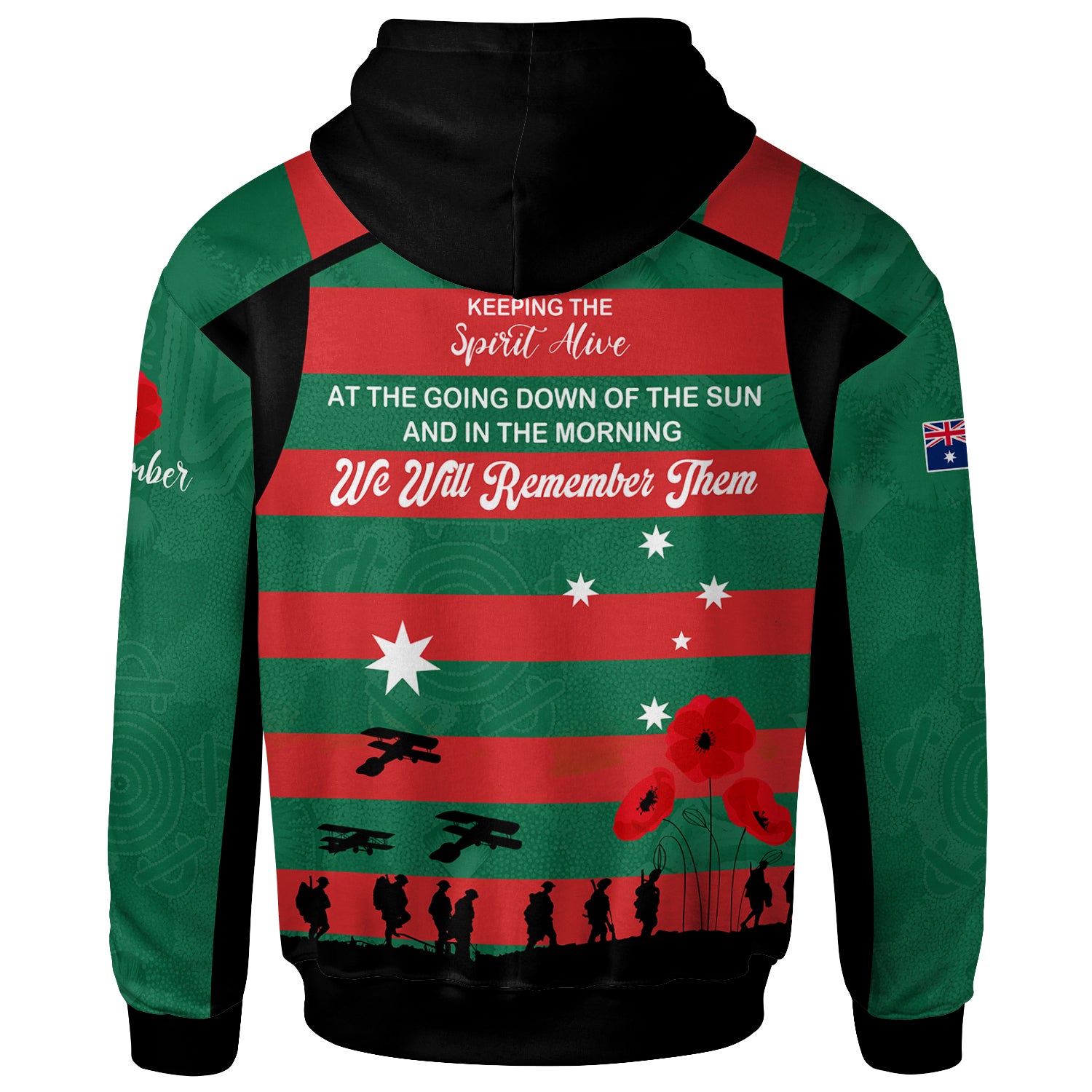 Australia South Sydney Anzac Custom Hoodie - Keeping the Spirit Alive Hoodie - Vibe Hoodie Shop