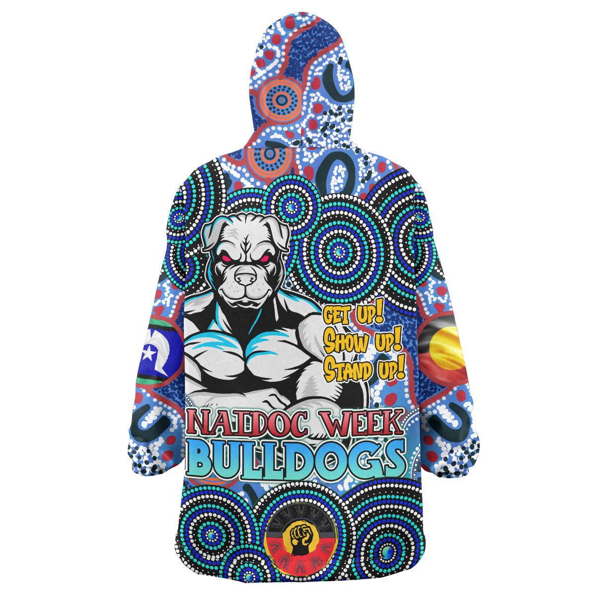 Bulldogs Rugby Snug Hoodie - Custom Naidoc Week Super Bulldogs Wearable Blanket Hoodie RLT14 - Vibe Hoodie Shop
