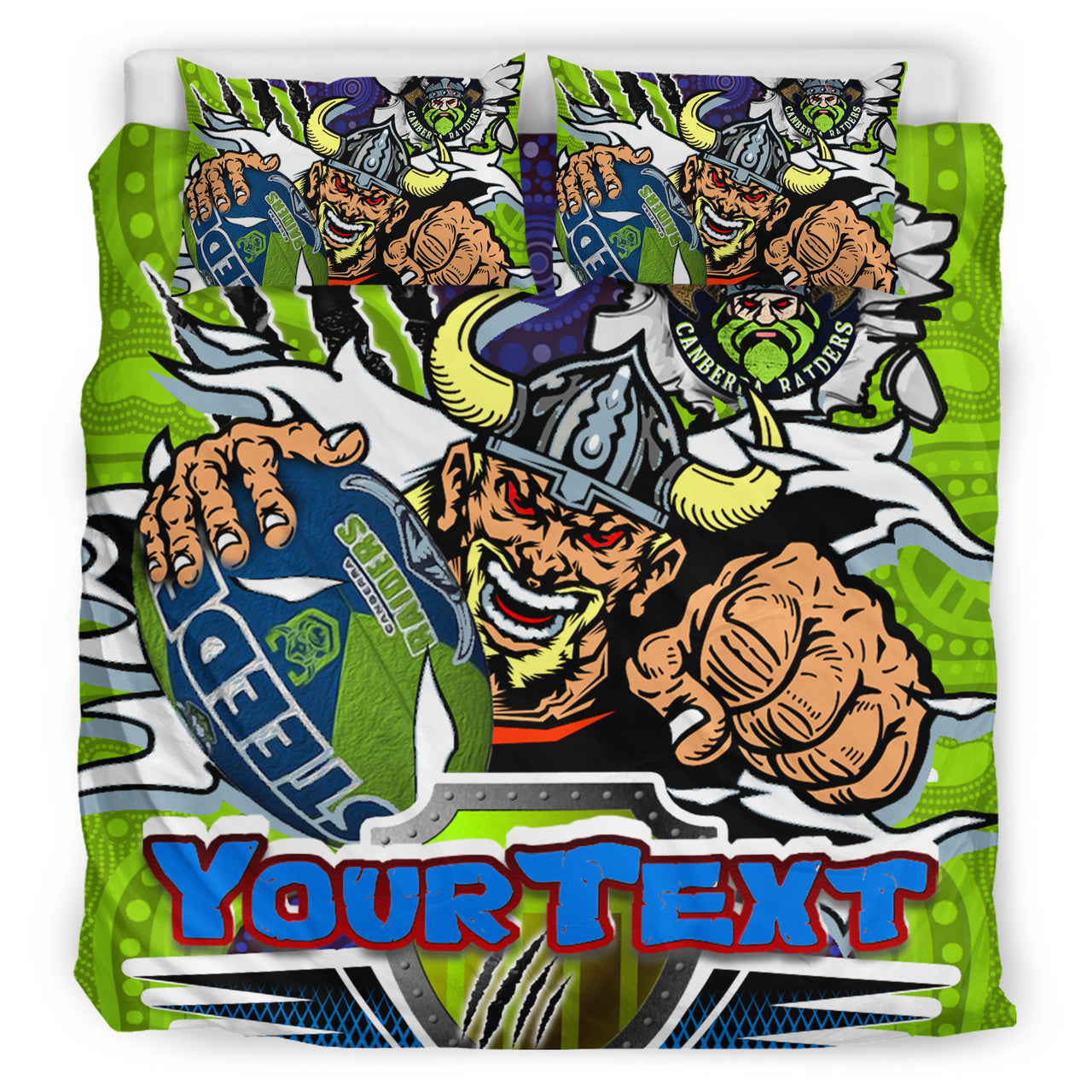 Raiders Rugby Custom Aboriginal Bedding Set - The Indigenous Vikings Power Scratch Style RLT13 - Vibe Hoodie Shop