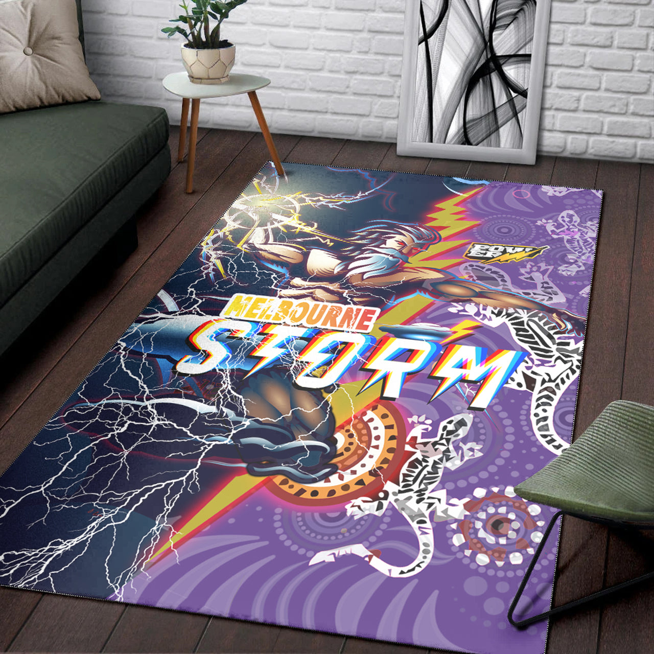 Storm Aboriginal Rugby Area Rug - Super Storm Thunder Power RLT13 - Vibe Hoodie Shop