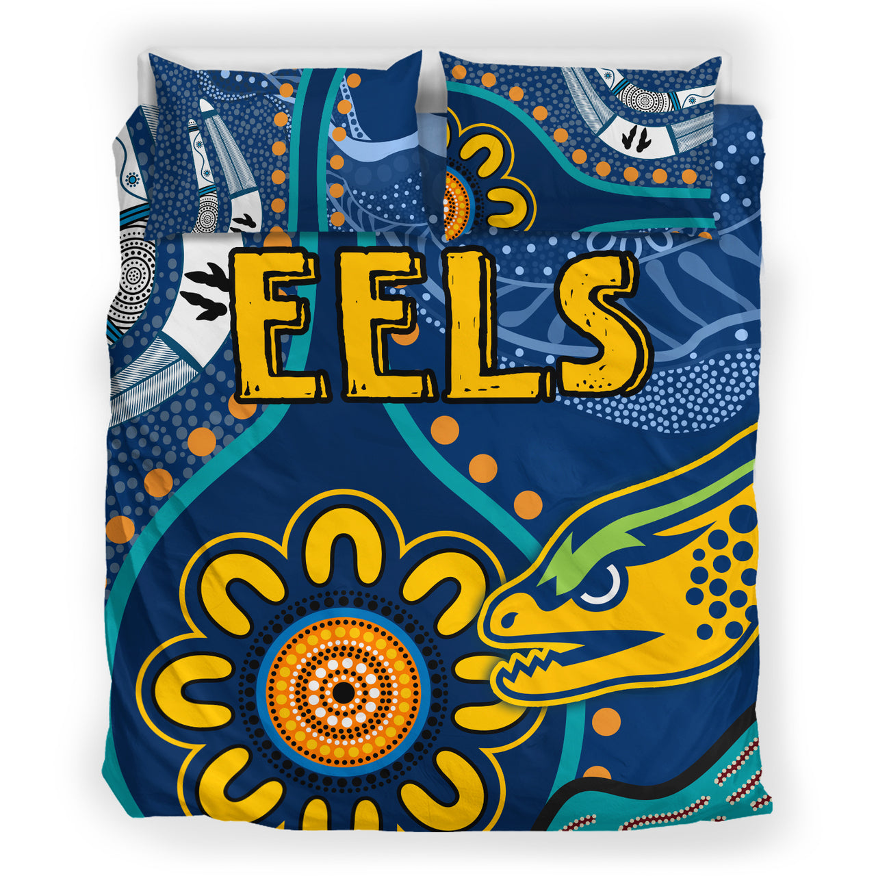 Eels Rugby Bedding Set - Custom Indigenous Eels Bedding Set RLT13 - Vibe Hoodie Shop