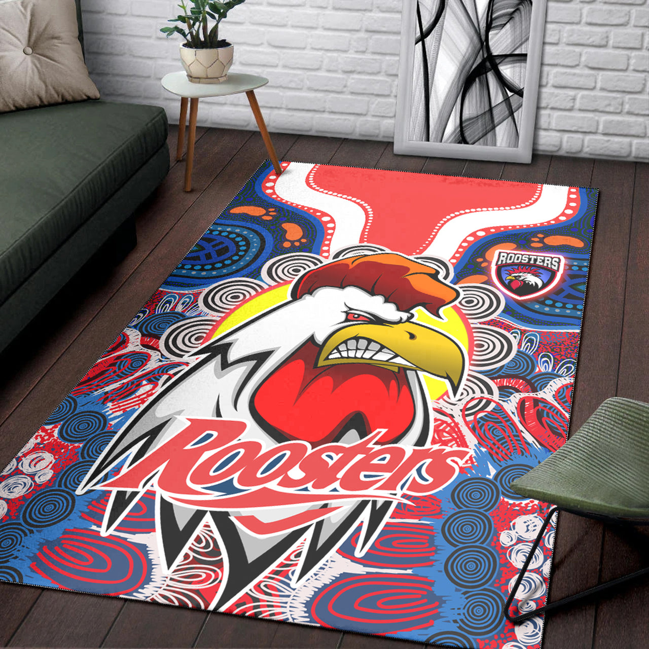 Roosters Indigenous Rugby Area Rug - Protection Under the Sun RLT13 - Vibe Hoodie Shop