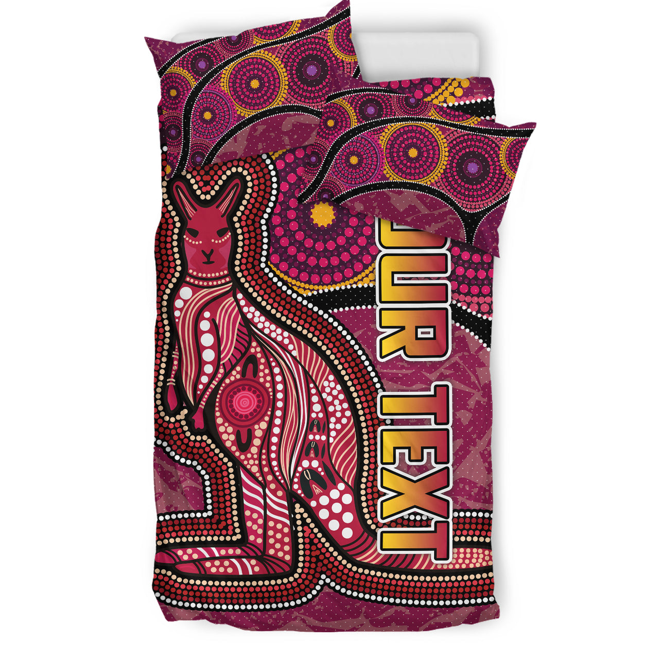 Maroons Rugby Bedding Set - Custom Maroons Kangaroo Bedding Set RLT13 - Vibe Hoodie Shop