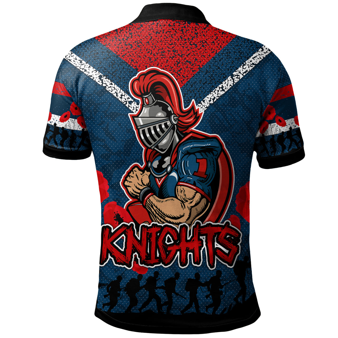 Knights Rugby Polo Shirt - Custom ANZAC Day Knights RLT13 - Vibe Hoodie Shop