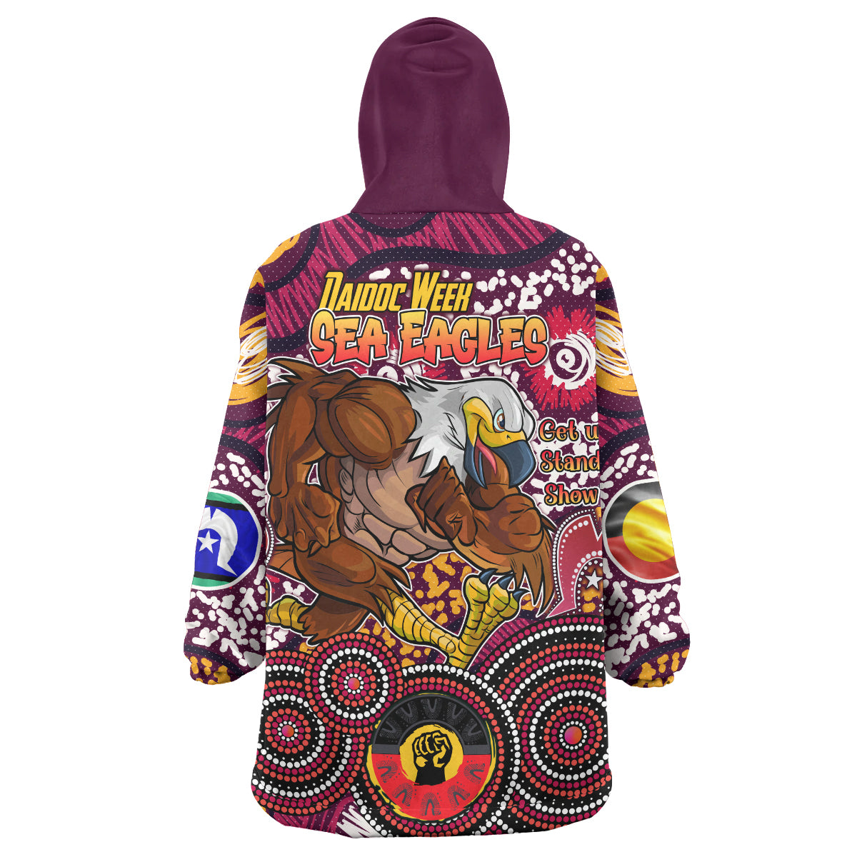 Sea Eagles Rugby Snug Hoodie - Custom Naidoc Week Sea Eagles Wearable Blanket Hoodie RLT14 - Vibe Hoodie Shop