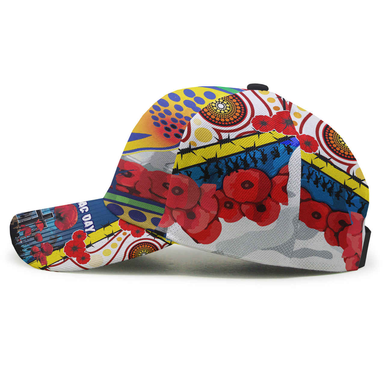 Eels Rugby Australia ANZAC Day Lest We Forget Custom Cap - Remembrance Eels With ANZAC Poppy Watercolour Style RLT13 - Vibe Hoodie Shop