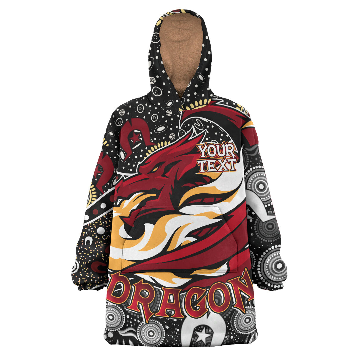 St.George Rugby Snug Hoodie - Custom Dragons Rugby Aboriginal Pattern Naidoc Week Snug Hoodie RLT14 - Vibe Hoodie Shop