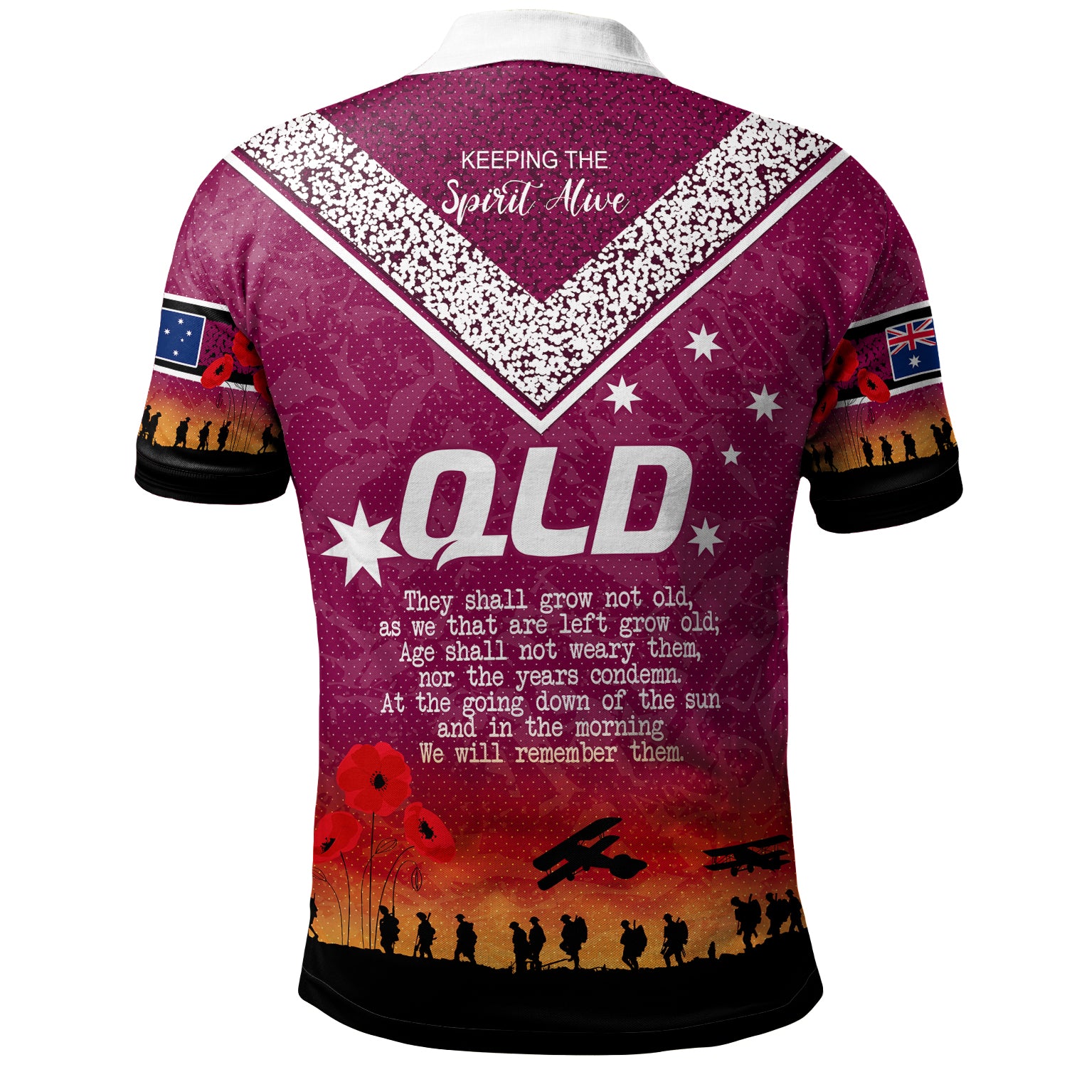 Queensland Polo Shirt - Custom Anzac Day Polo Shirt - Vibe Hoodie Shop