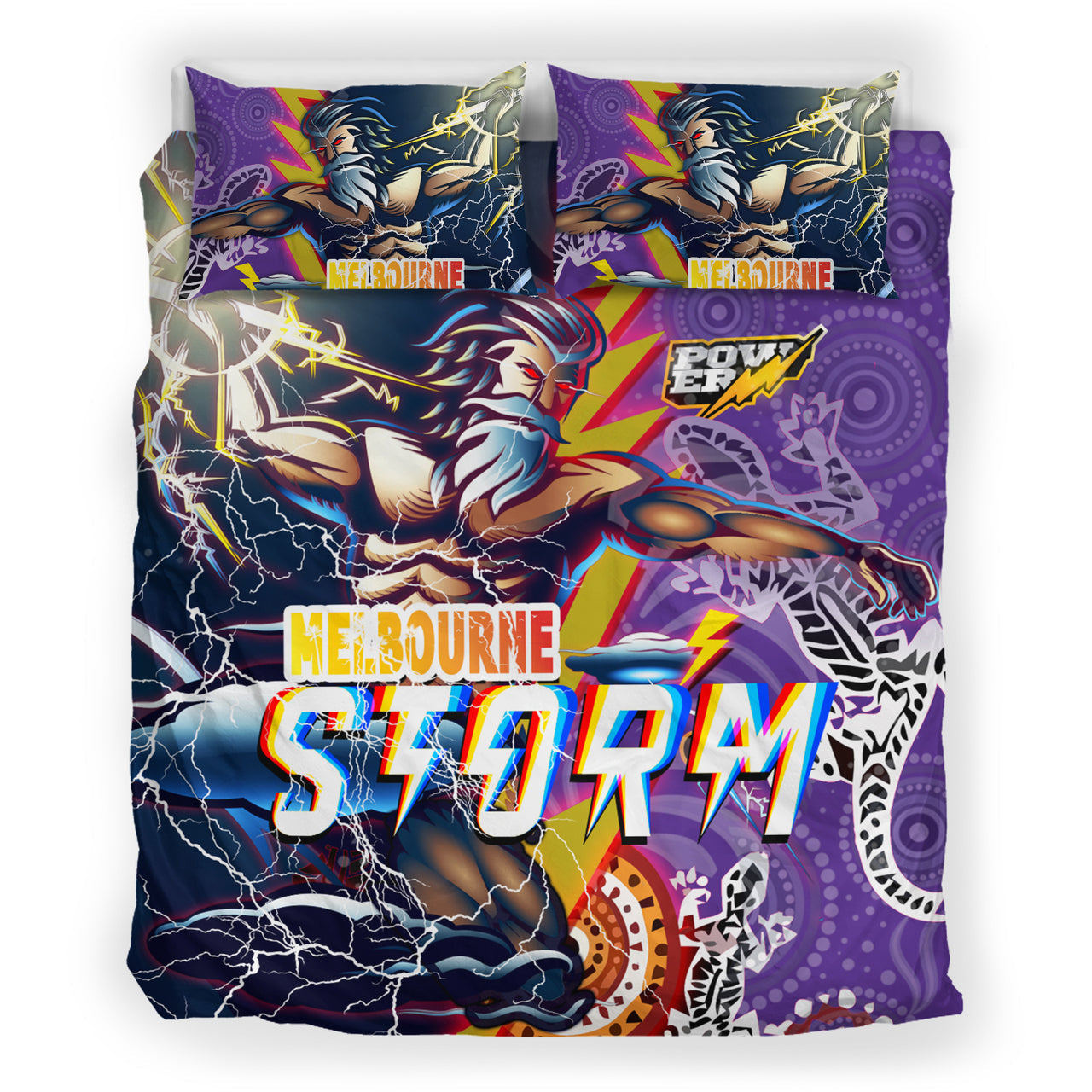 Storm Aboriginal Rugby Bedding Set - Super Storm Thunder Power RLT13 - Vibe Hoodie Shop