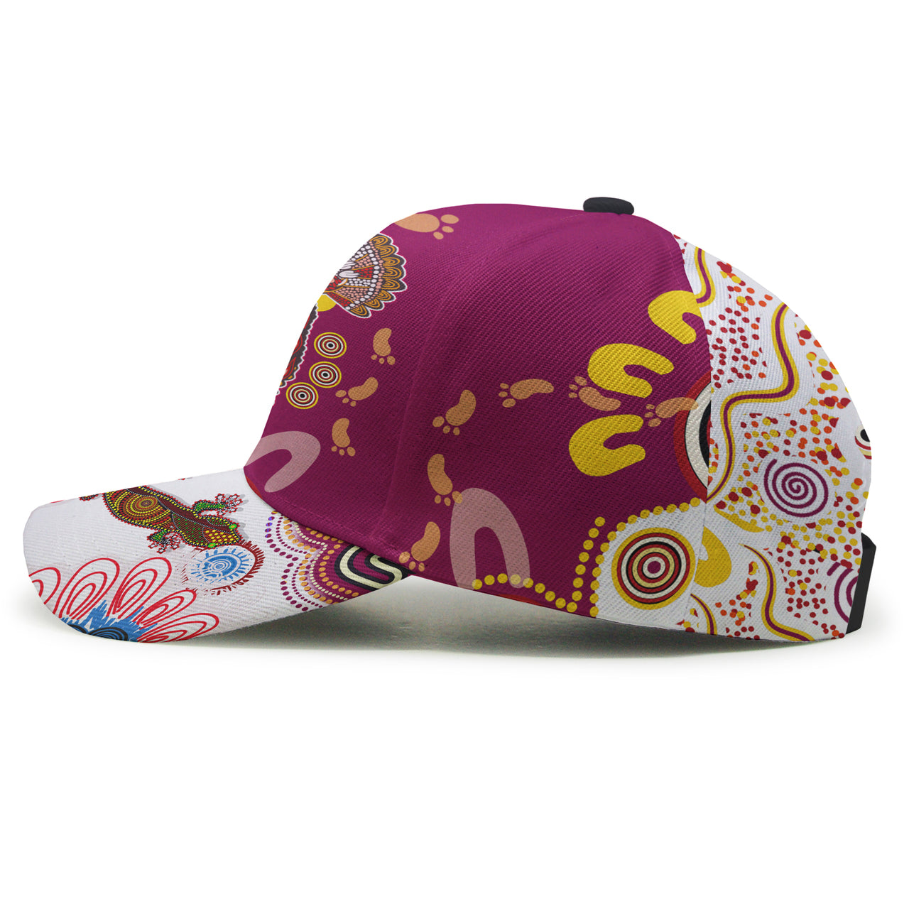 Sea Eagles Aboriginal Rugby Custom Cap - Double Sea Eagles With Tribal Sun And Footprints RLT13 - Vibe Hoodie Shop