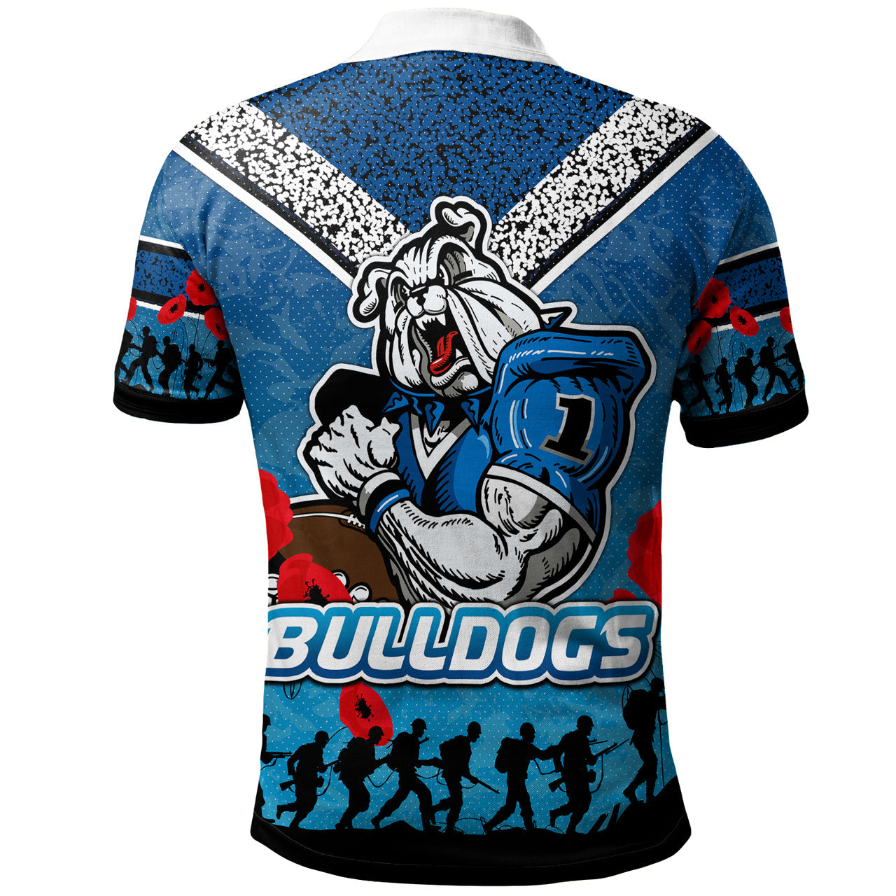 Bulldogs Rugby Polo Shirt - Custom ANZAC Bulldogs Polo Shirt RLT13 - Vibe Hoodie Shop